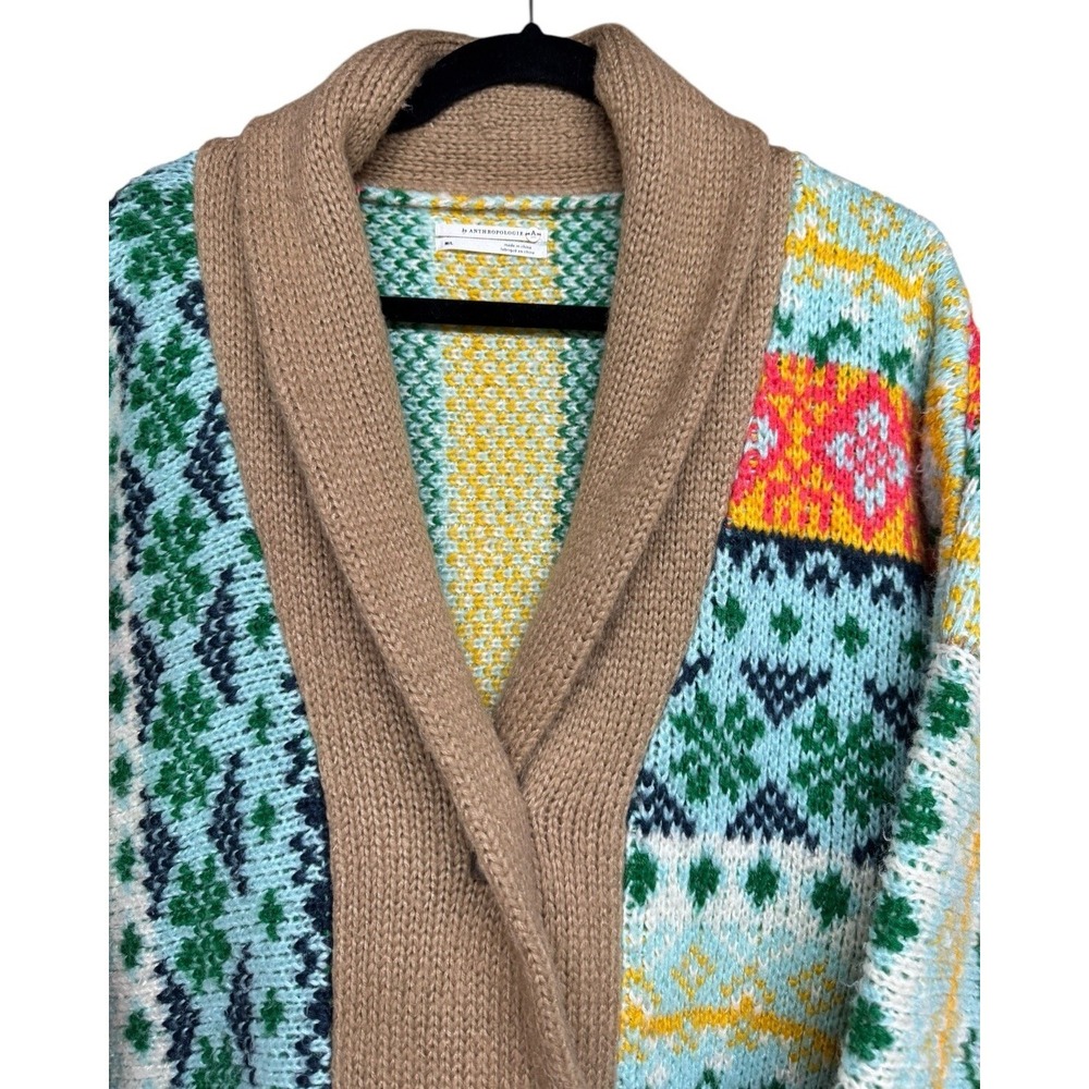Anthropologie Carlotta Multicolored Shawl Cardigan Women's Size M/L - Picture 3 of 13